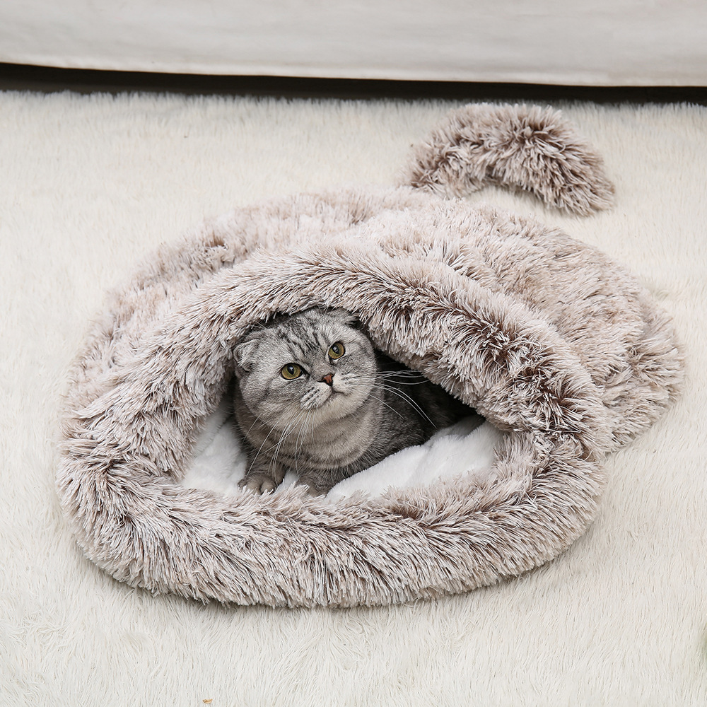 Custom Pet Sleeping Bag With Tail Cat Bed Pet Dog Bed Cave Sleeping Bag Cushion