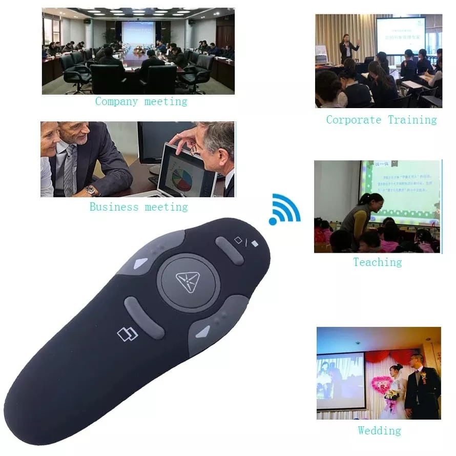 Wireless Presentation Clicker for PowerPoint Presentations, USB Dongle Wireless Presenter Remote with Laser Pointer Slide Clicke