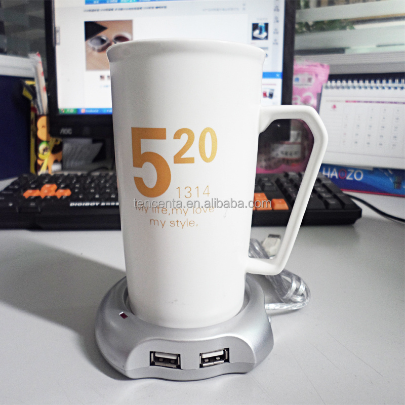 Promotion Gift 4 Port Usb 2.0 Hub Beverage Coffee Mug Heater USB Cup Warmer