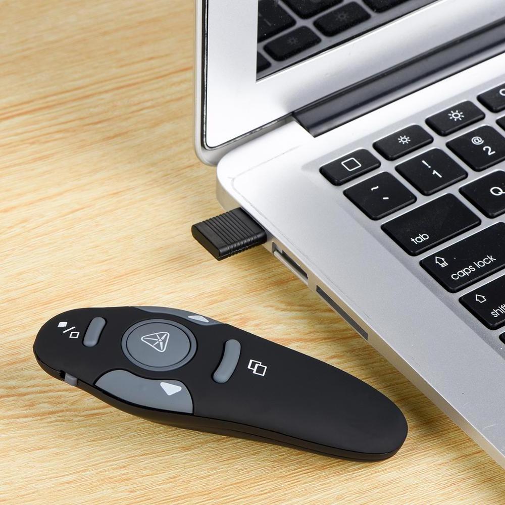 Wireless Presentation Clicker for PowerPoint Presentations, USB Dongle Wireless Presenter Remote with Laser Pointer Slide Clicke