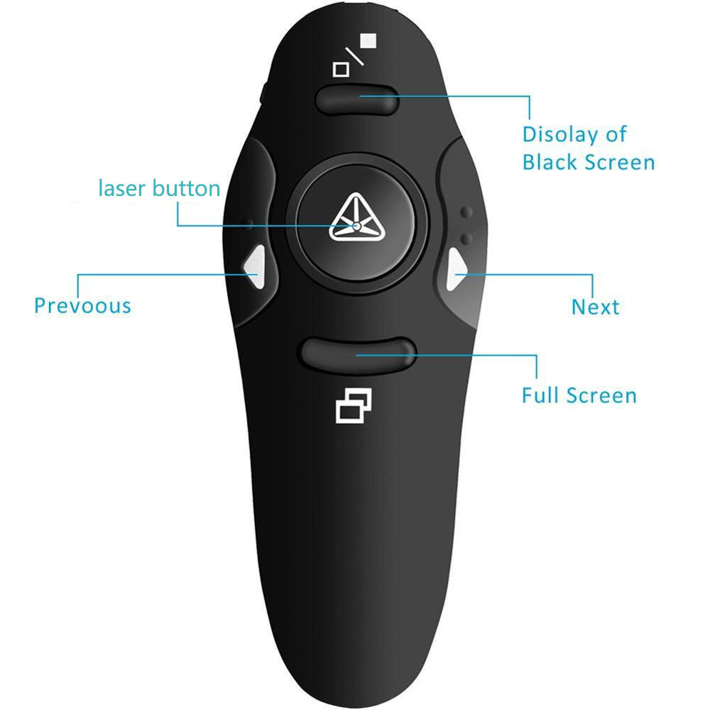 Wireless Presentation Clicker for PowerPoint Presentations, USB Dongle Wireless Presenter Remote with Laser Pointer Slide Clicke