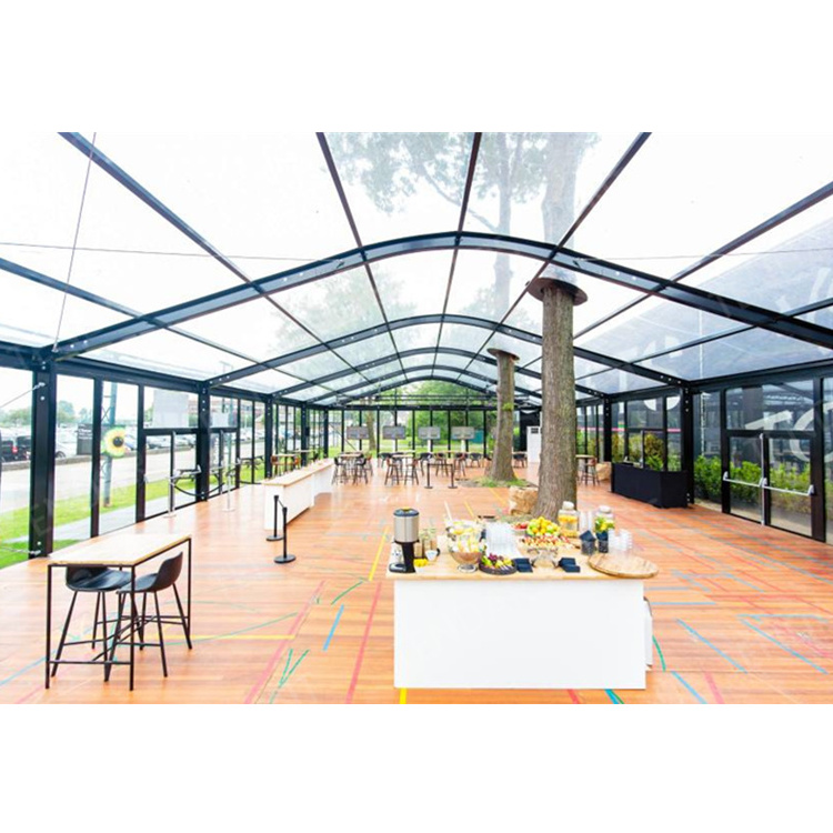 Guangzhou Tendars black transparent restaurant hall large wedding marquee arc tent cover for outdoor banquet