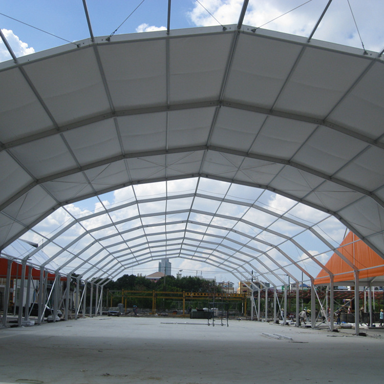 Large white PVC tarpaulin dome shape roof clearspan marquee polygonal tent for four seasons permanent using