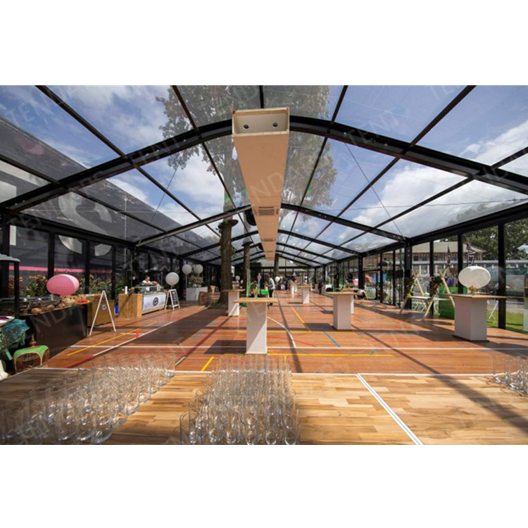 European design clear span black frame glass marquee tent outdoor banquet hall for festival activities