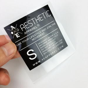 wholesale garment smooth soft woven label/tag/customized clothing size silk screen heat transfer label printing for s, m , l , x