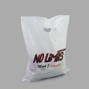 Custom Printed Ldpe Hdpe Die Cut Handle Carry Poly Apparel Plastic Merchandise Gift Packaging Polythene Shopping Bag With Logo