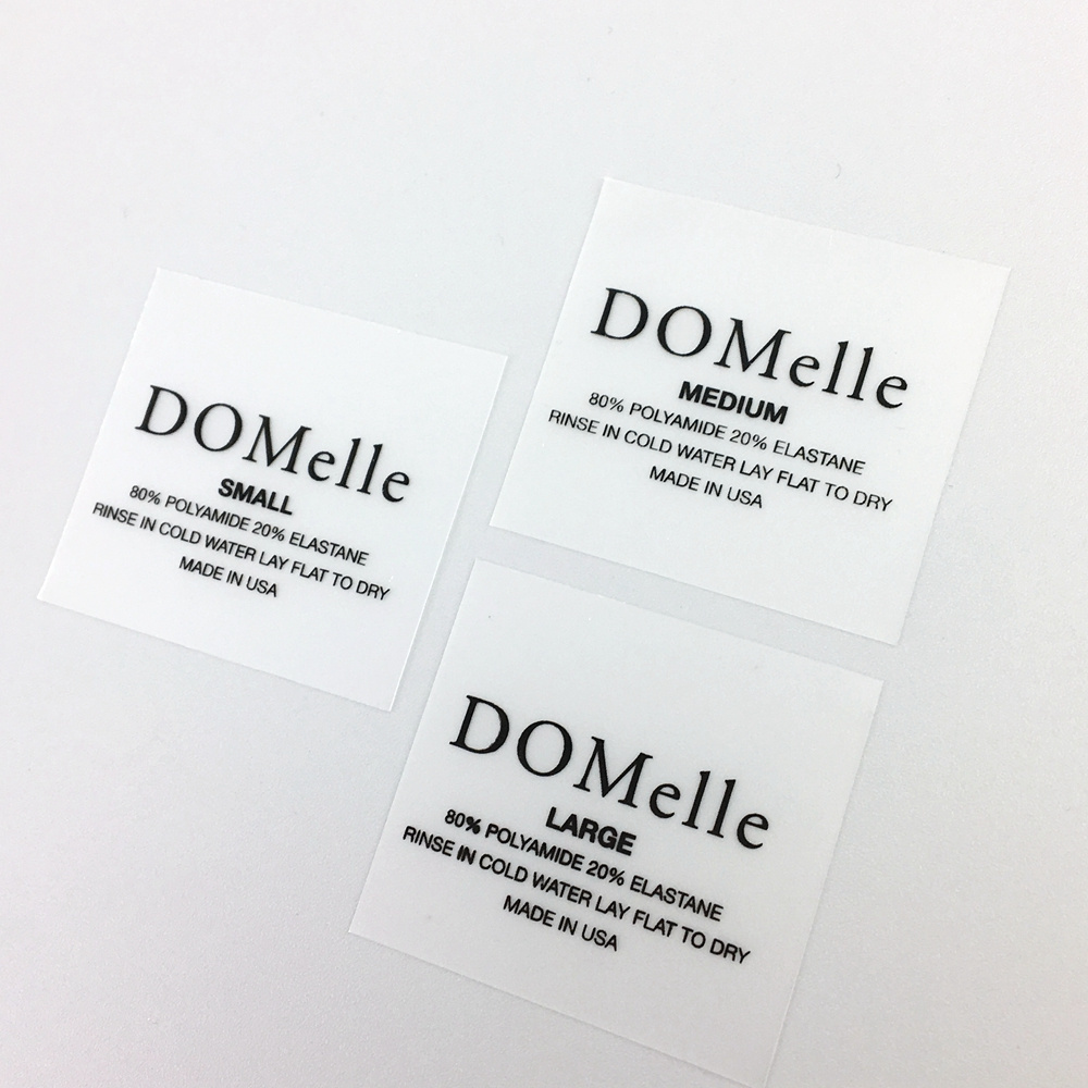 Good Quality Elegant Soft TPU Silicone Print Care Label Size Label for Swimwear