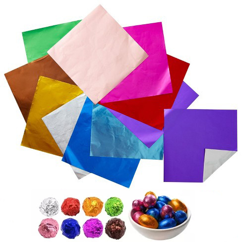 Colored Silver Aluminum Foil Embossed Printing Chocolate Foil Wrapper Paper For Candy Bar / Sugar