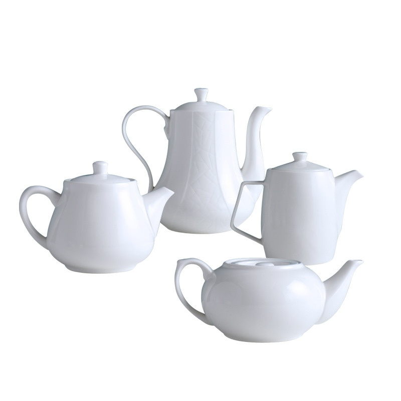 24 Oz White Porcelain Teapot Decorative China Tea Pot For Cups Of  720 Ml