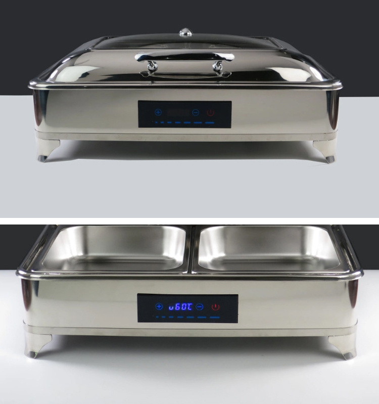 electric heating chaffing dish stainless steel visual oval chafing dish for hotel & restaurant supplies buffet stoves chaffing d