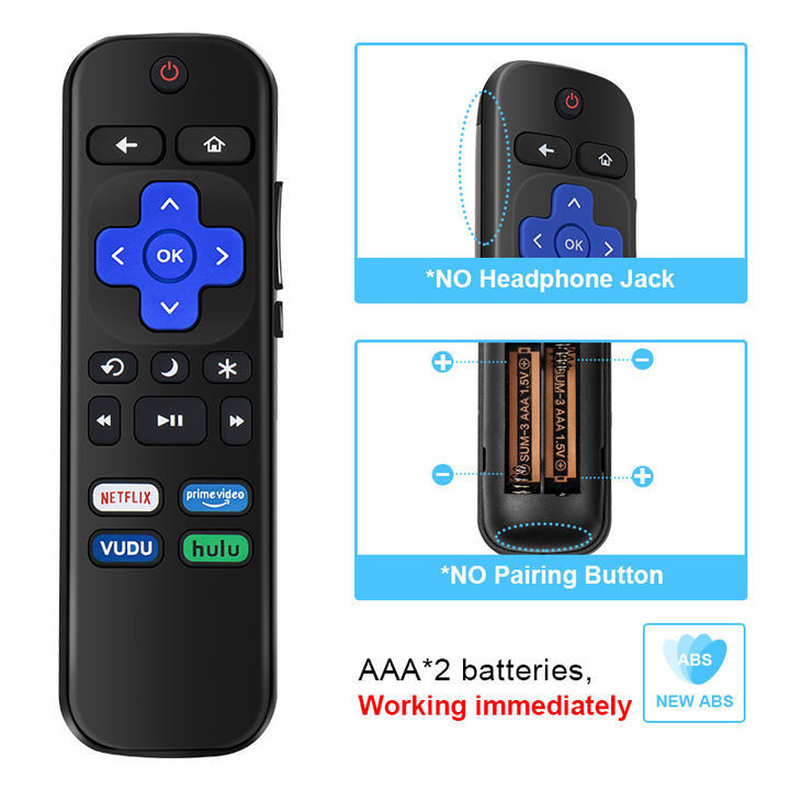 wholesale Remote Controller Universal TV Remote for All Roku TV Smart Series TCL Hisense Onn Sharp Element Westinghouse Philip