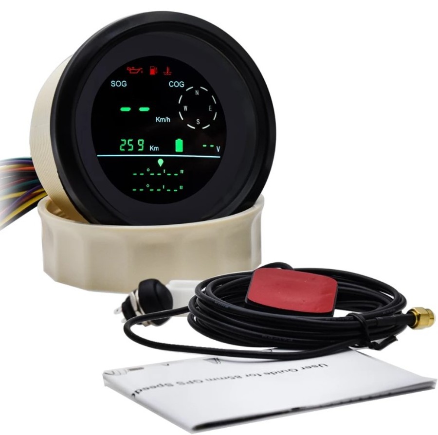 2022 New Digital GPS Speedometer LCD Speed Gauge TRIP ODO COG Fuel Level Voltmeter Boat Marine Motor Multi 85mm Gauge