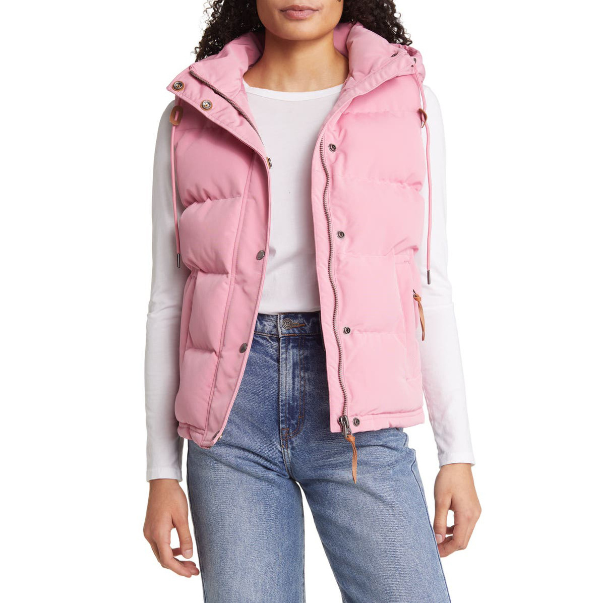 New Custom Made Nice Look Pink Colour Block Puffer Vest Breathable Design 2023 New Women Puffer Vest