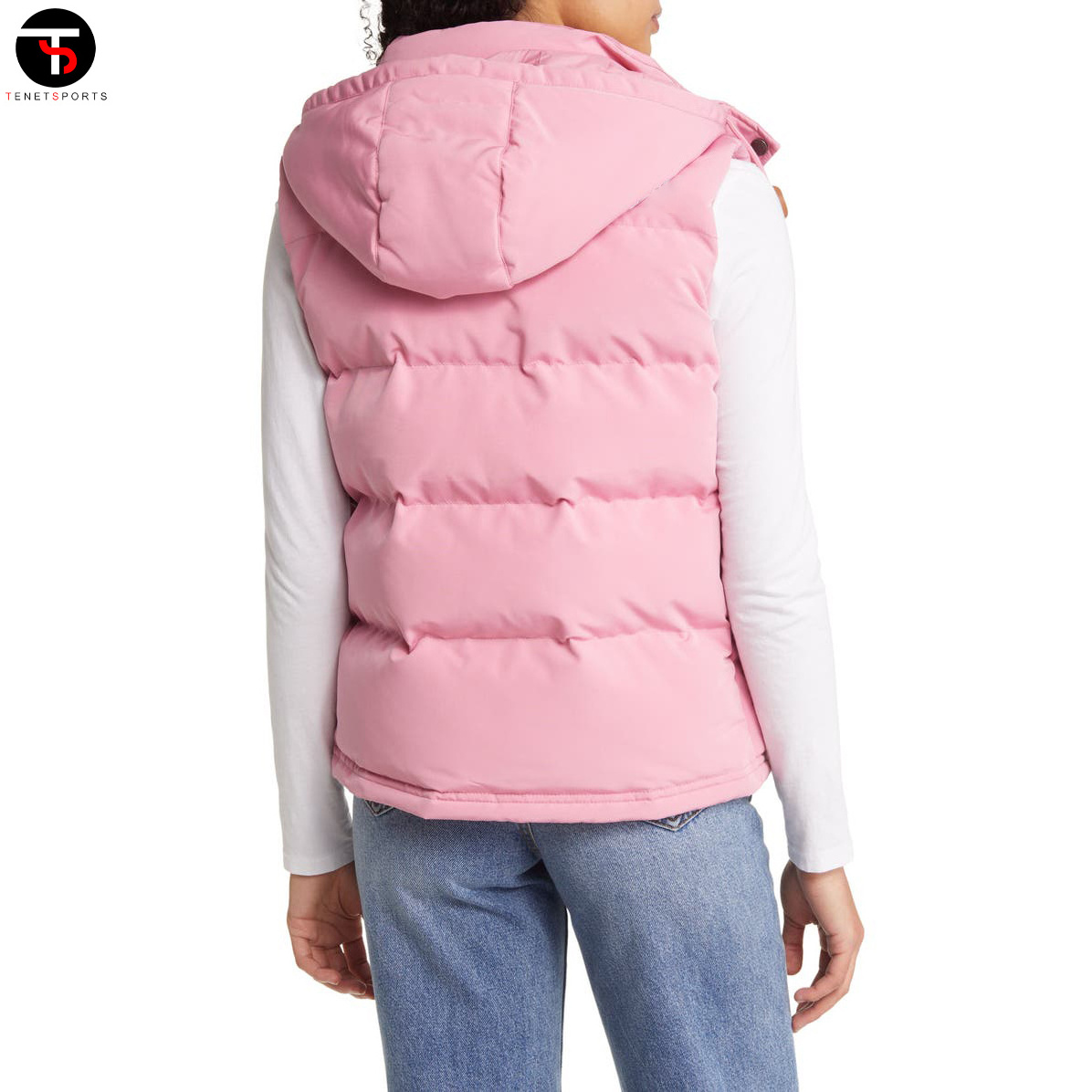 New Custom Made Nice Look Pink Colour Block Puffer Vest Breathable Design 2023 New Women Puffer Vest