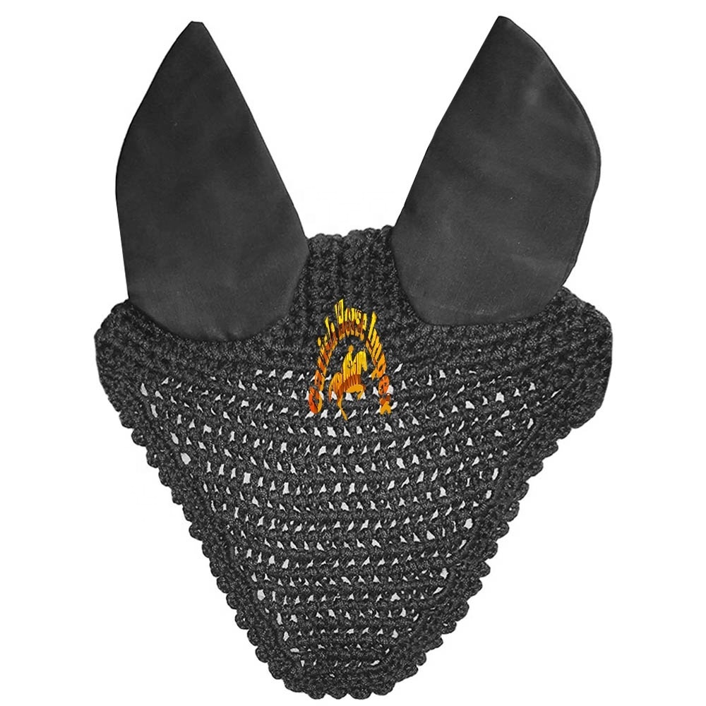 Equine Horse Fly Bonnet Fly Veil Ear Bonnet Equine Tack Equestrian Products Horse Riding Accessoris Saddle Pad Blanket