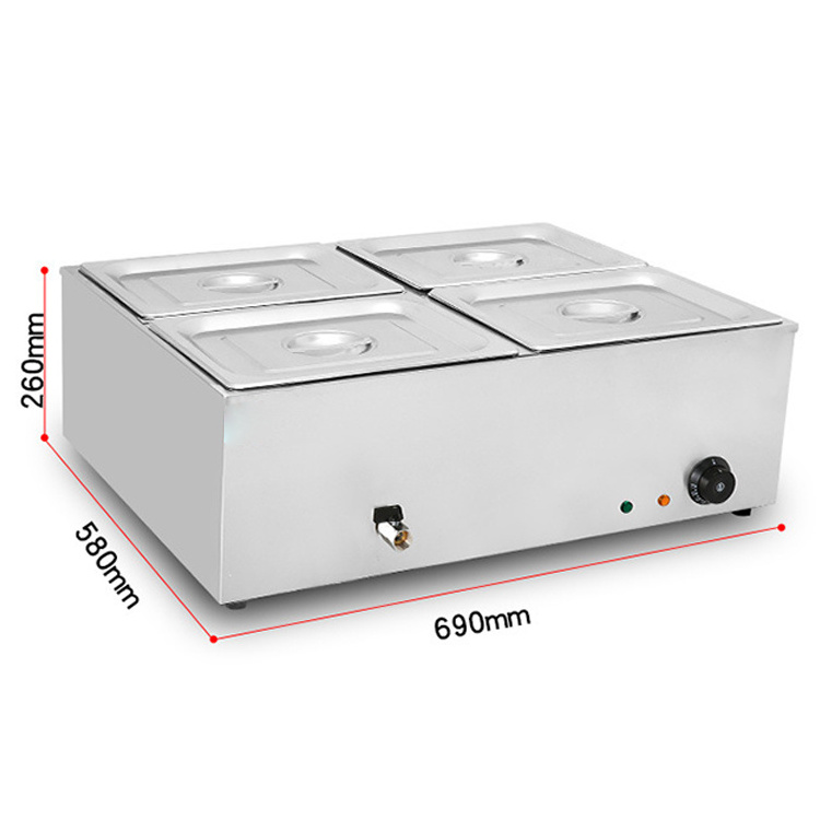 1/2/3/4/6 Pans Electric Food Warmer/ Stainless Steel Counter Top Electric Bain Marie