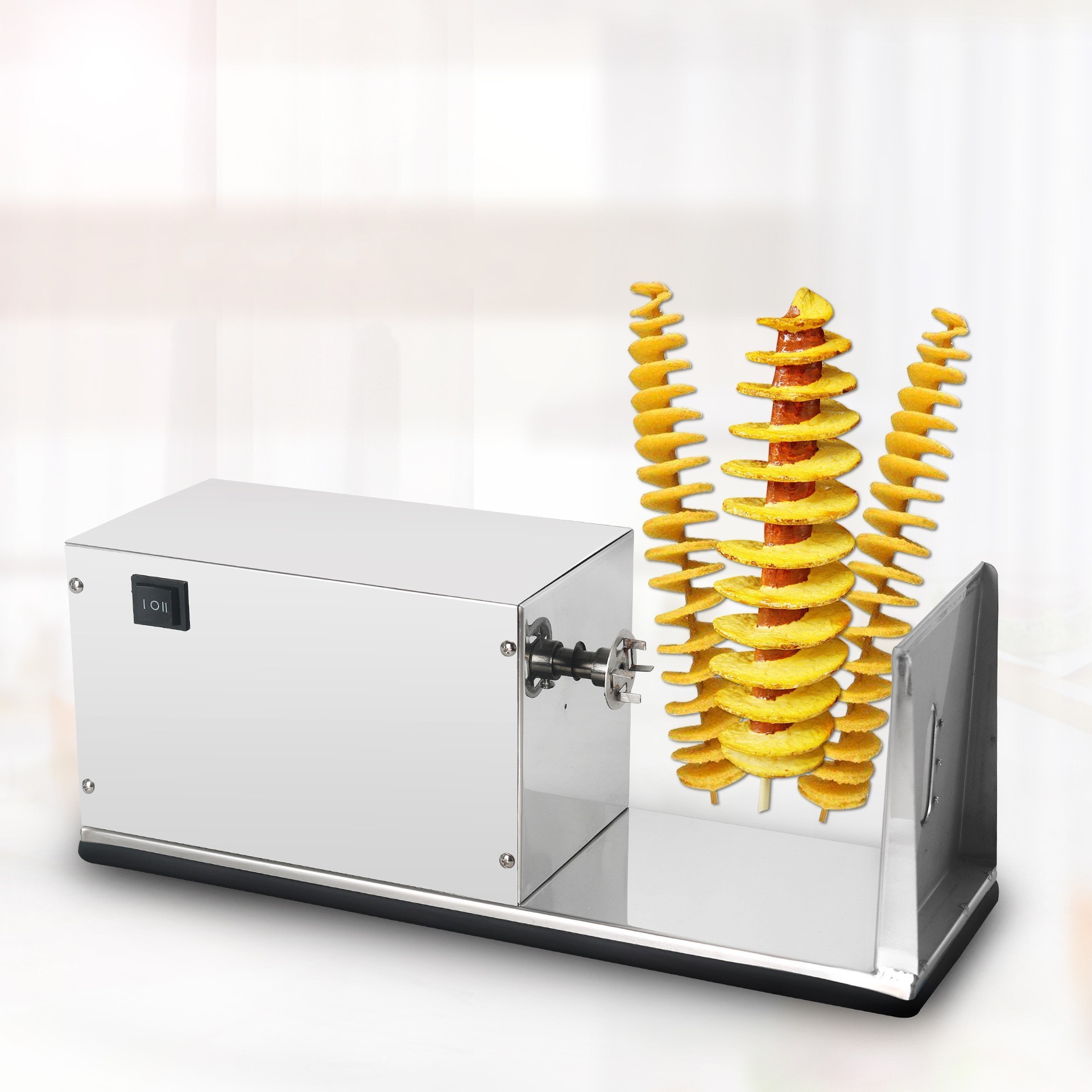 Commerical Stainless Steel Electric Twisted Potato Tower Chips Slicer Potato Cutter Chipper Machine