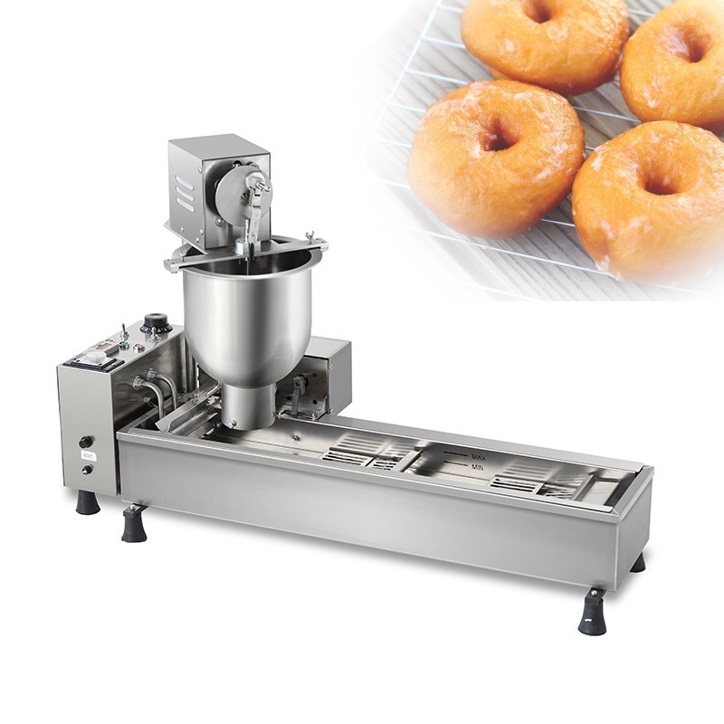 Food Grade Stainless Steel KFC electric donut making line mini doughnut machine mini donut 3 moulds open kettle fryer