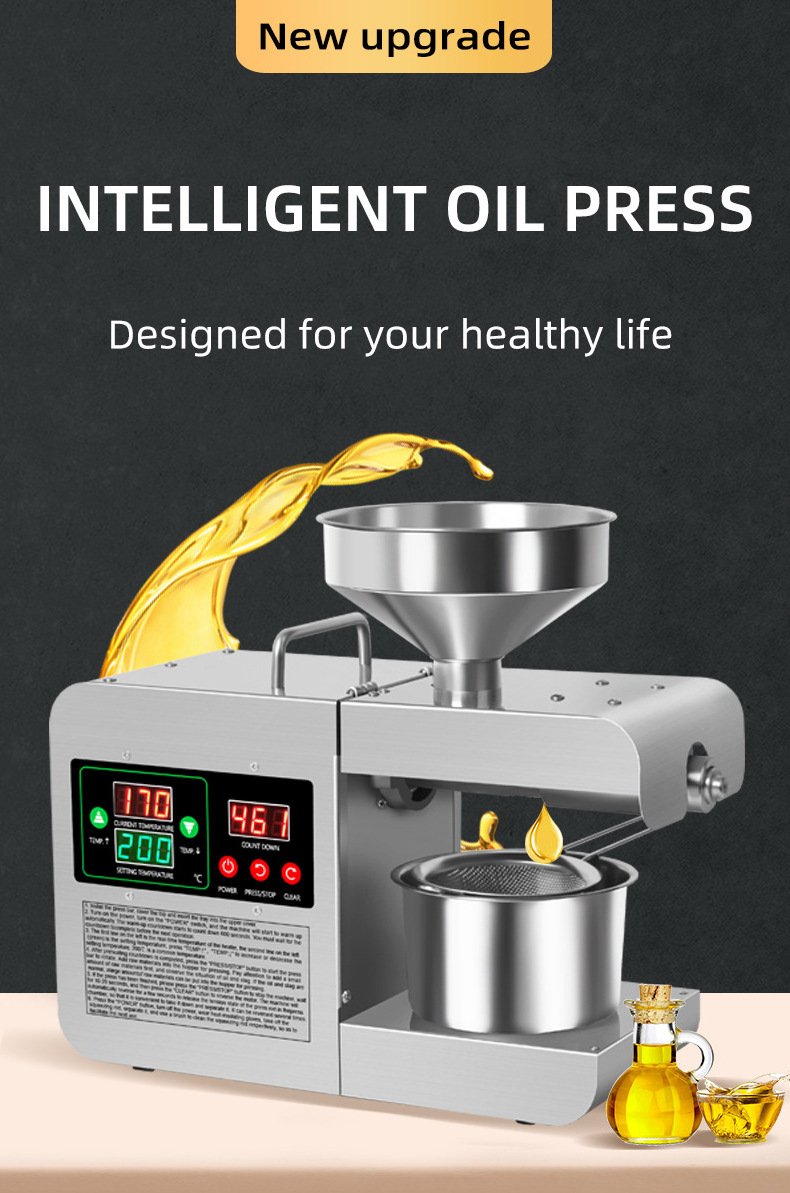 Mini Oil Pressing Machine/ Sunflower Seed Sesame Peanut Oil Pressers / Oil Press With Oil Filter