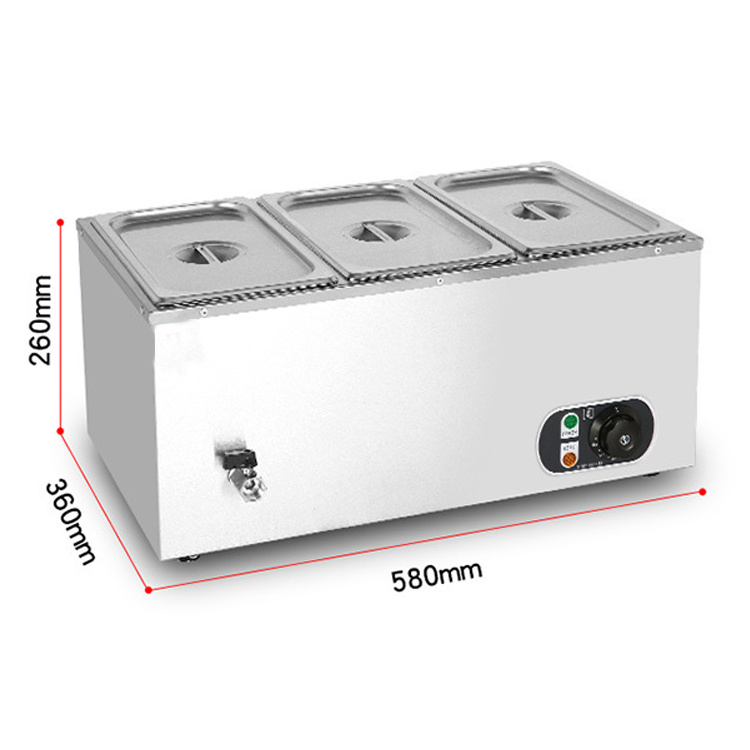 1/2/3/4/6 Pans Electric Food Warmer/ Stainless Steel Counter Top Electric Bain Marie