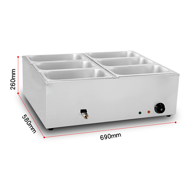 1/2/3/4/6 Pans Electric Food Warmer/ Stainless Steel Counter Top Electric Bain Marie