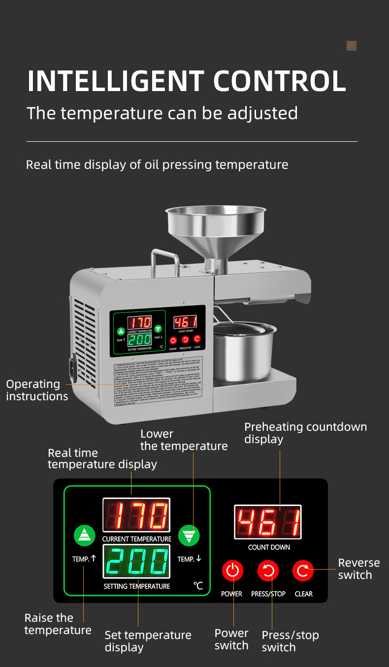 Mini Oil Pressing Machine/ Sunflower Seed Sesame Peanut Oil Pressers / Oil Press With Oil Filter