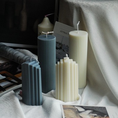 wholesale custom handmade paraffin wax pillar art candle/candel scented