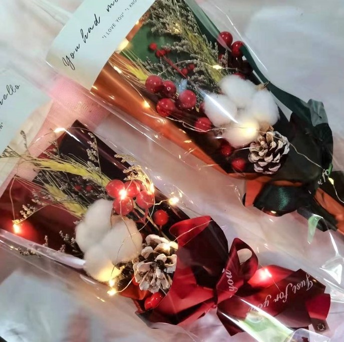 wholesale artificial luxury handmade bouquet christmas decorative flowers