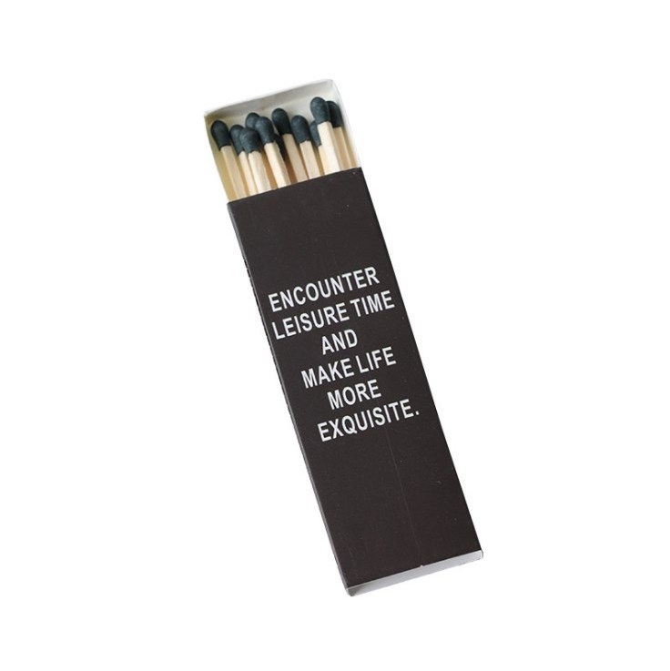 Wholesale Long Black Stick Box Safety Wooden Matches Customized