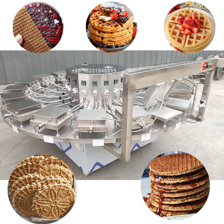 Automatic Continuous Cracker Cookie Biscuit Machine/Belgian Waffle/Stroopwafel machine