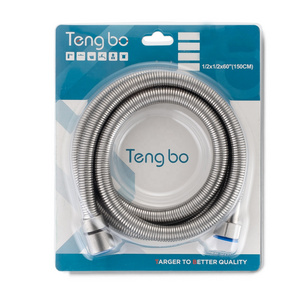 TB-0719 Tengbo  F1/2"*F1/2" stainless steel 304 wire braided flexible metal hose for hot water