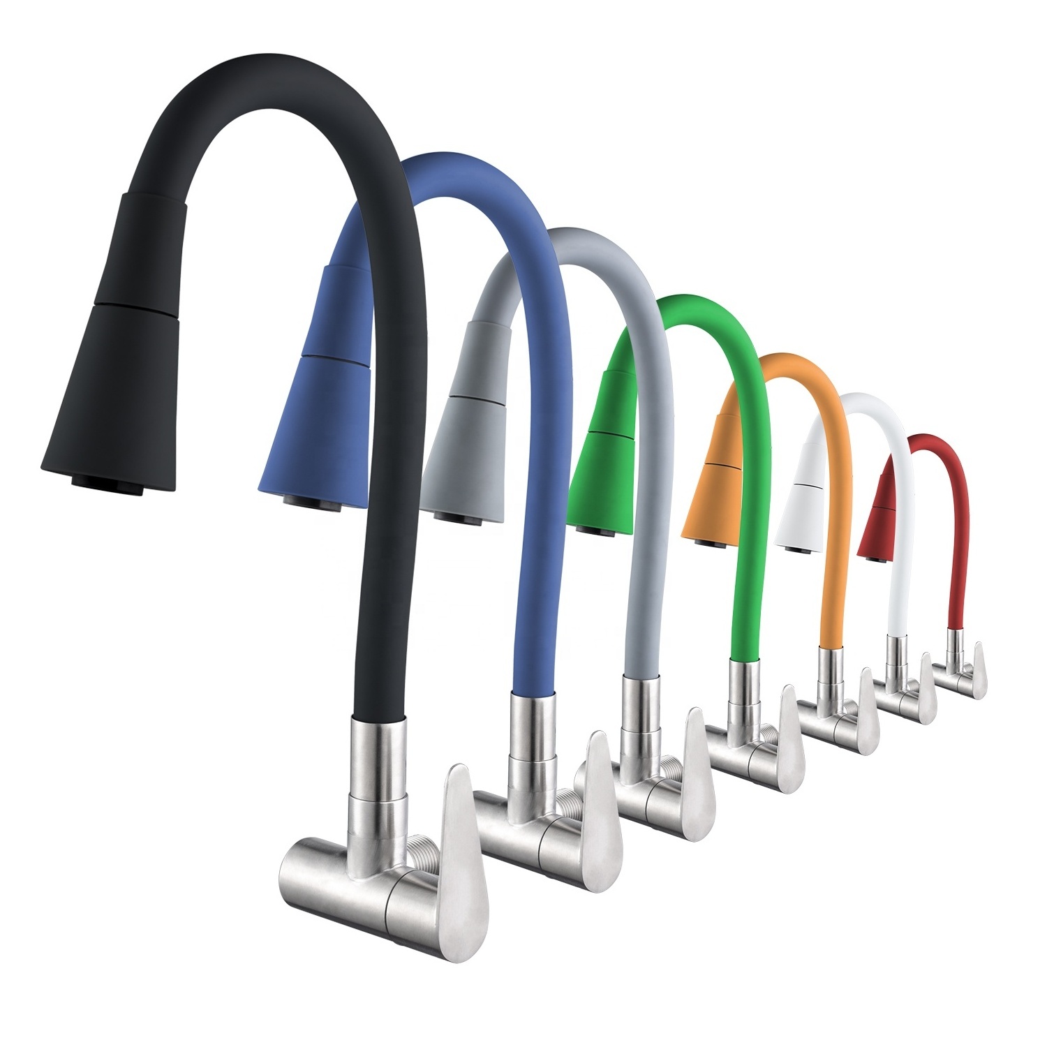 SS6046 Factory Direct Wall Mounted Faucets Colorful Kitchen Faucet For Cold Water Only