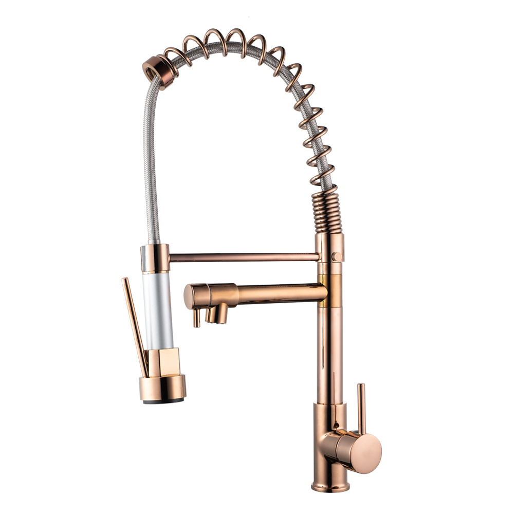 TB-4040 Tengbo Brass Spring torneira monocomando gourmet de cozinha goumert pull down out Tap kitchen sink taps Black  faucet