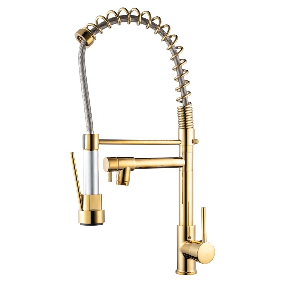 TB-4040 Tengbo Brass Spring torneira monocomando gourmet de cozinha goumert pull down out Tap kitchen sink taps Black  faucet