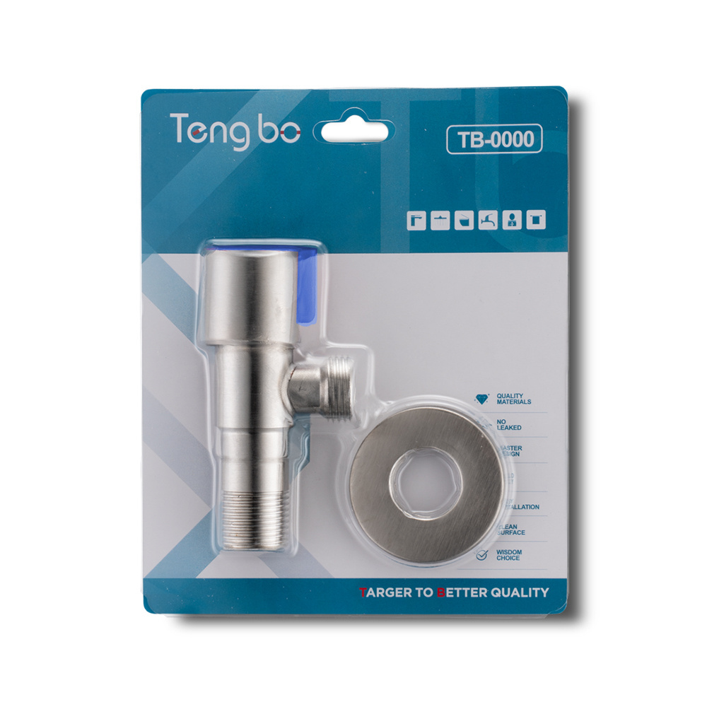 TB-1512 Tengbo stainless steel water angle stop kran valve faucet accessories