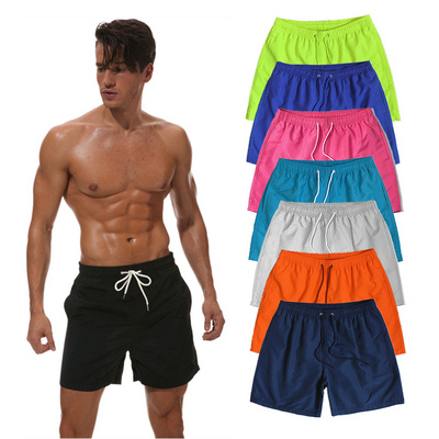 Polyester Beach Shorts Men Surfing Board Short Swimwear Pocket Swimming Volleyball Shorts Swim Trunks