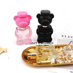 New Style Cute Bear Shape Perfume Bottle 30ml Colorful Frosted Glass Fragrance Spray Bottle