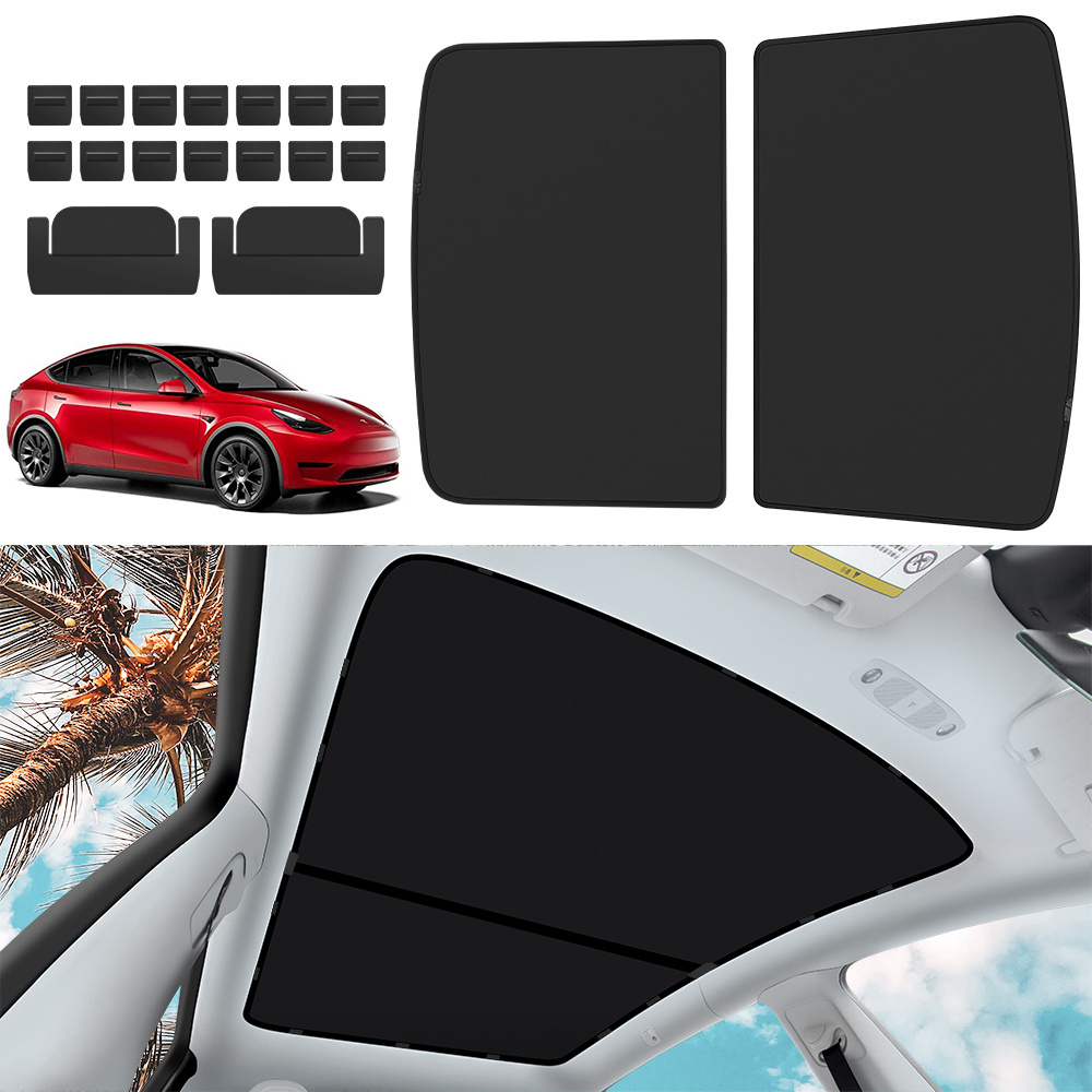 Sunroof Sunshades Model Y Nanotechnology High Density Panoramic Sun Shade for Tesla Model Y 2024