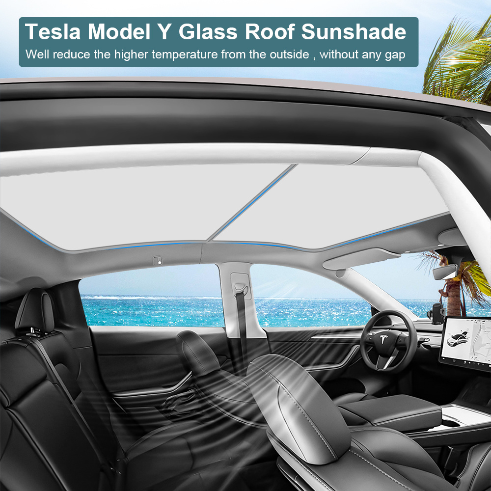 Sunroof Sunshades Model Y Nanotechnology High Density Panoramic Sun Shade for Tesla Model Y 2024