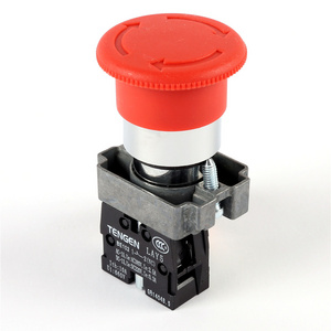 AC 600V 10A Red Mushroom Emergency Stop Push Button Switch 22mm NO NC