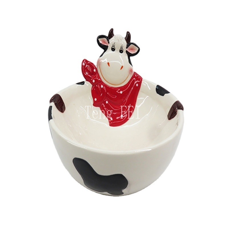 Kitchen Serving Plate Fruits cow animal  Shaped Bowls  porcelain ceramic  Decorative Snack Candy  Nut Dessert Bowl