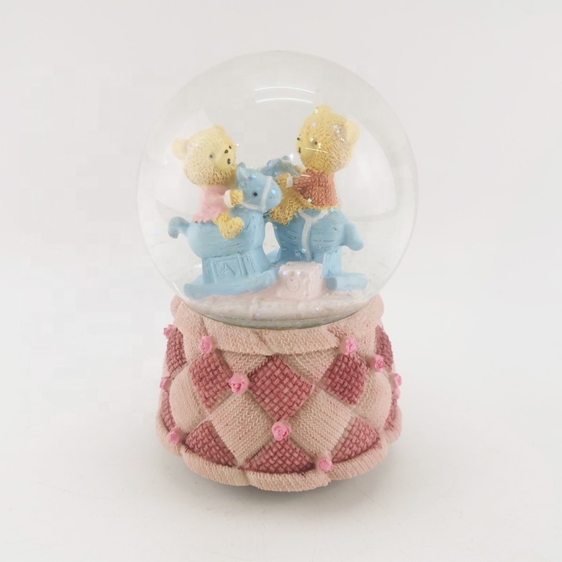 Music box Custom Color Glass Gift Water Best Price Superior Ballerina girl  Quality Snow ball Christmas Snow Globe