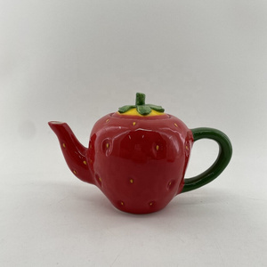 ceramic fruit shape teapot cute strawberry watermelon pear porcelain teapot