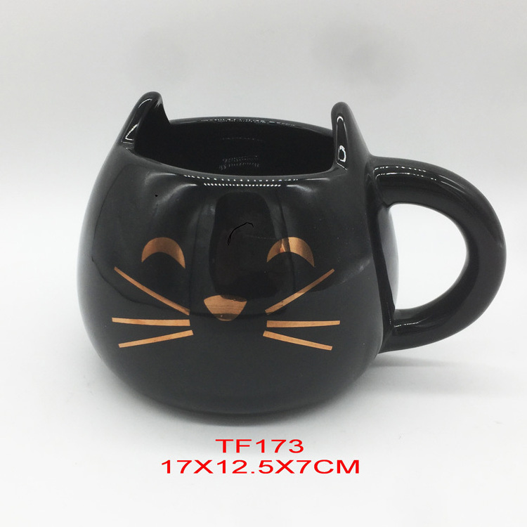 large cat animmal Colorful Custom Print Coffee Mug Ceramic Coffee Cup cat black animal drink water cup milk tea 3D cat Mug