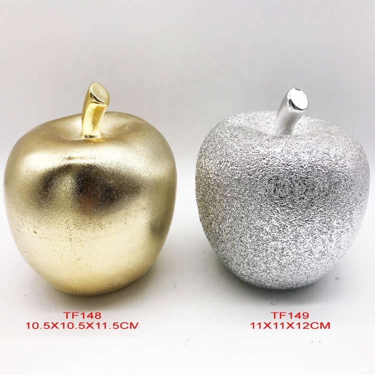 plating  Creative electroplated   trendy home products silver modern pear  decor fruit desktop Minimalist  ceramic Decoration