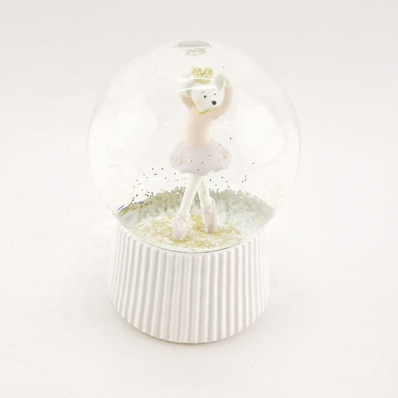 Music box Custom Color Glass Gift Water Best Price Superior Ballerina girl  Quality Snow ball Christmas Snow Globe