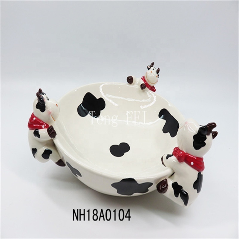 Cute cow  animal kettle  design custom animal pattern home office ceramic porcelain animal teapot