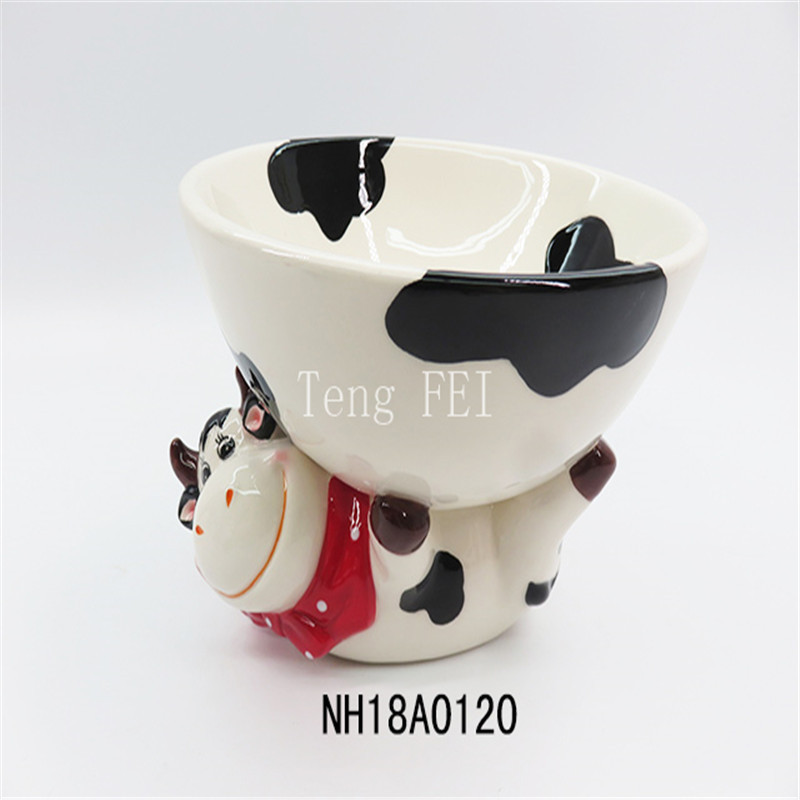 Kitchen Serving Plate Fruits cow animal  Shaped Bowls  porcelain ceramic  Decorative Snack Candy  Nut Dessert Bowl