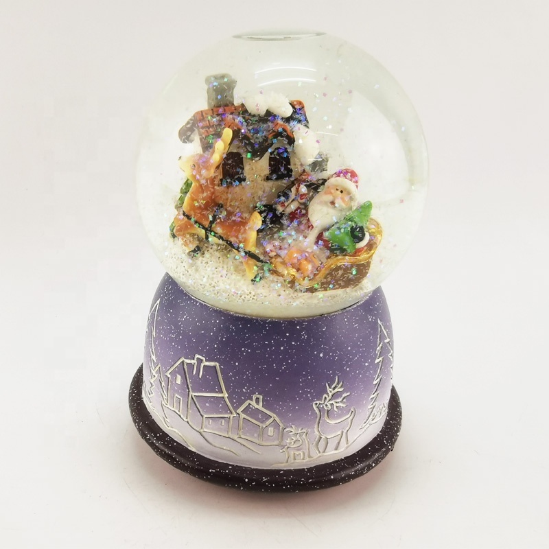 Resin promotional cheap Santa Claus  glass snow globe kit resin tourist souvenir water ball home decor crystal water globe