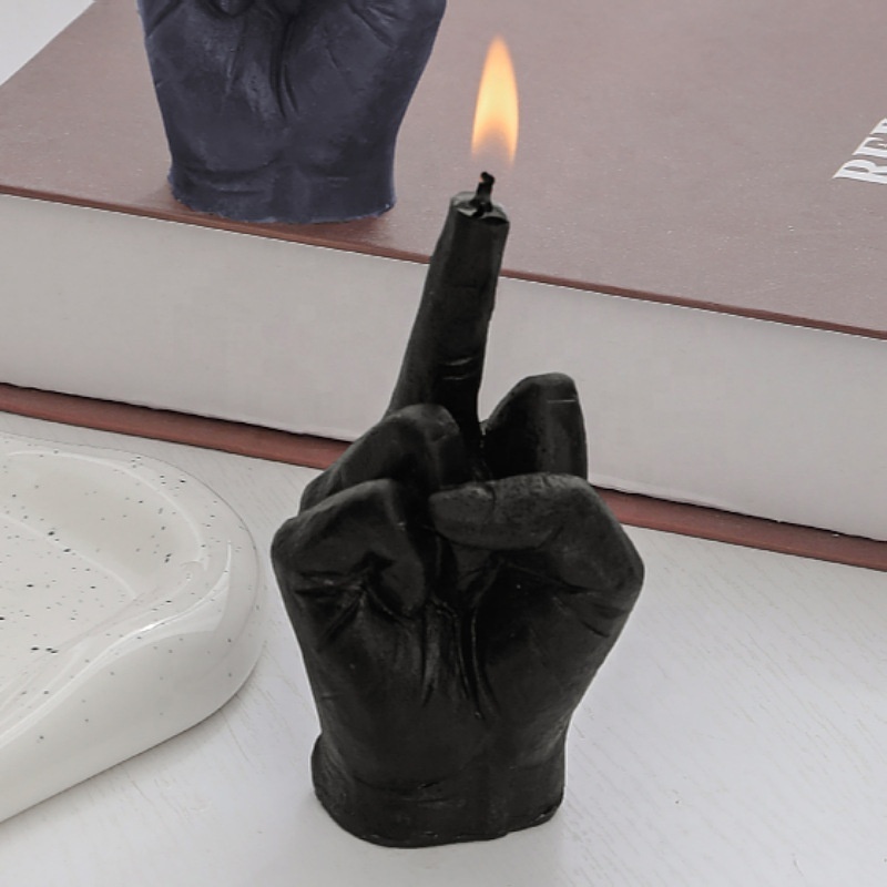 odm oem Funny Middle Finger Aromatherapy Candle Desktop Home Decoration Gift Ornaments Candle